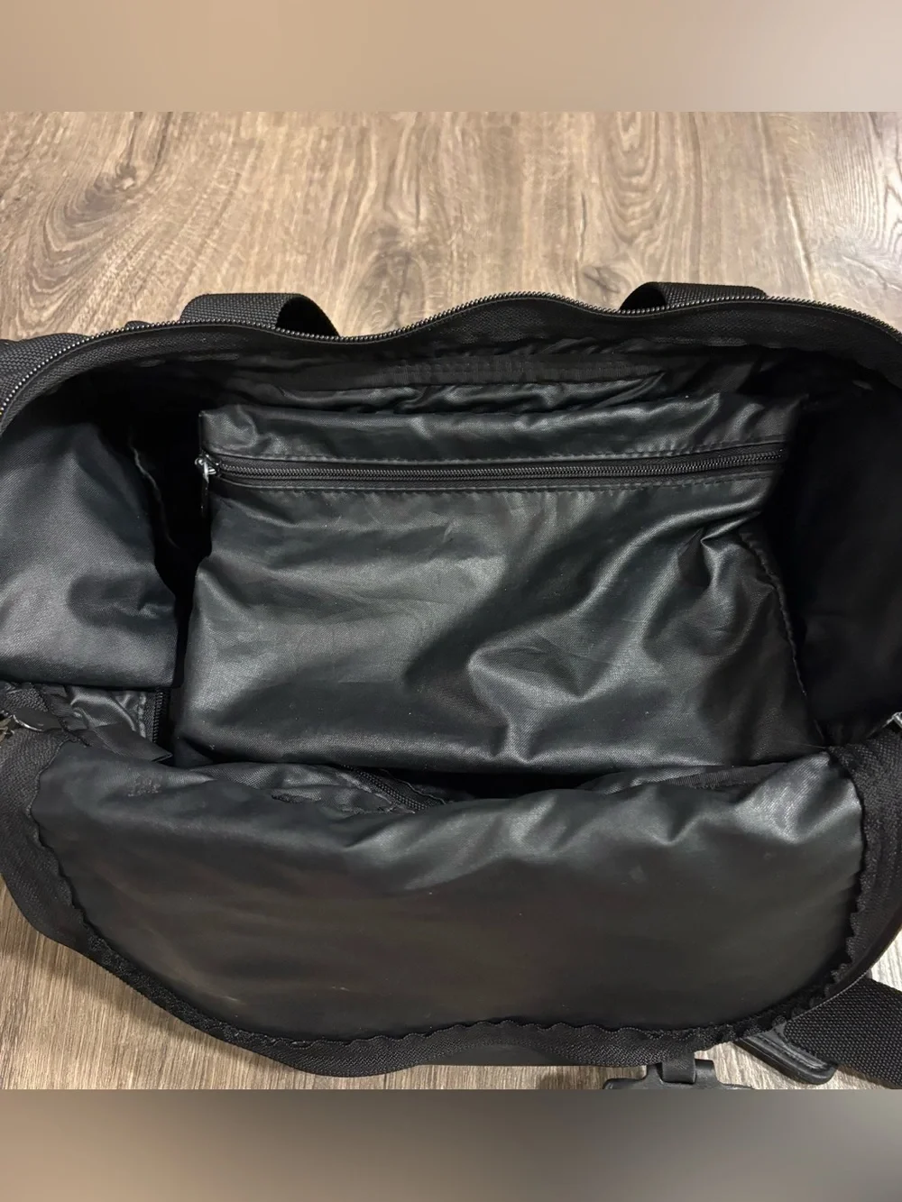 Tumi USA Black Ballistic Nylon 14” Compact Carry-On Travel Duffel Bag Tote